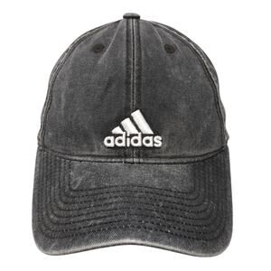 Adidas Slideback Baseball Cap Black OS Adjustable Embroidered Three Stripe Life